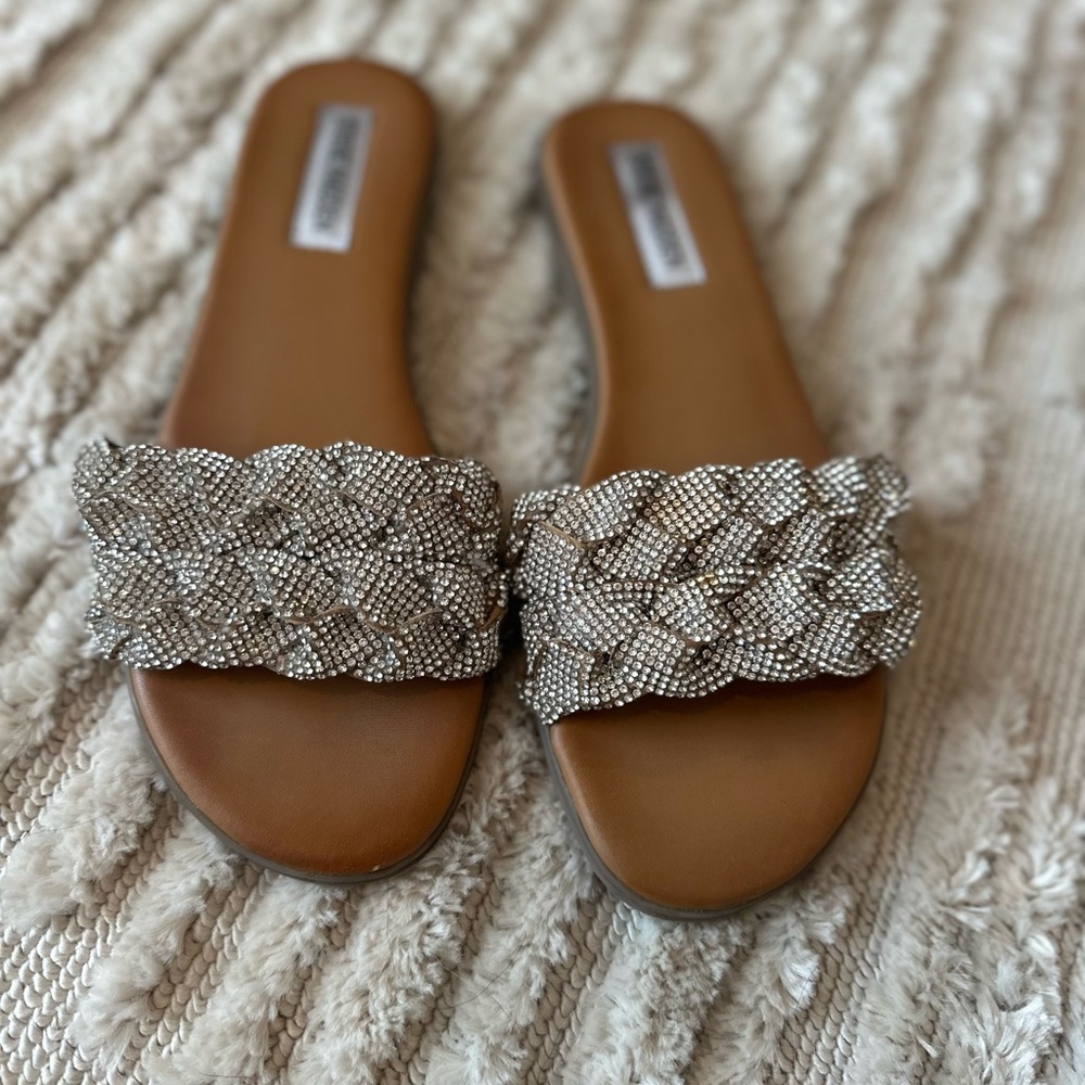 Steve Madden Silver Beaded Sandals